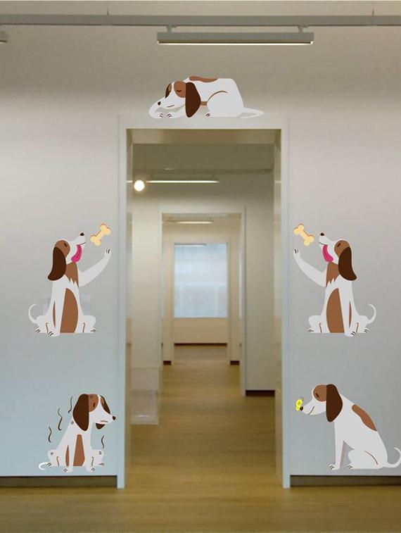 Rawpockets Wall Decals ' Dog Story ' Wall stickers (PVC Vinyl) Multicolour - 15733806 - Zoom Image - 1