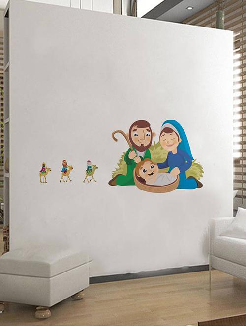 Rawpockets Wall Decals ' Lord Jesus Birth Story ' Wall stickers (PVC Vinyl) Multicolour - 15733812 - Standard Image - 1