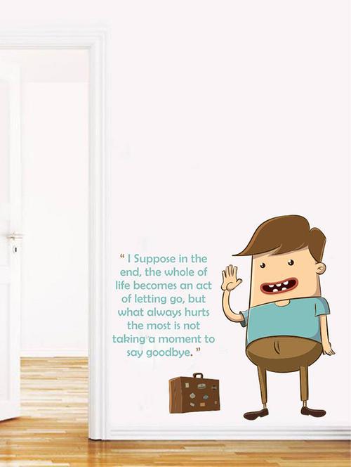 rawpockets wall decals ' " good bye - life of pi " quote ' wall stickers (pvc vinyl) multicolour - 15733813 - Very Small Image - 1