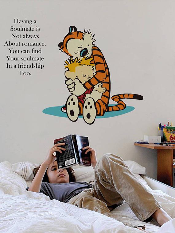 Rawpockets Wall Decals ' Calvin and Hobbes Quote About Friendship ' Wall stickers (PVC Vinyl) Multicolour - 15733815 - Zoom Image - 1