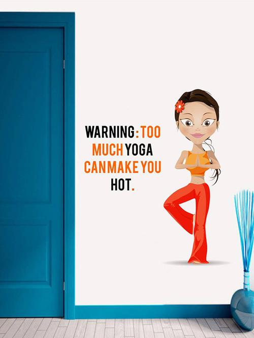 rawpockets wall decals ' hot yoga ' wall stickers (pvc vinyl) multicolour - 15733816 - Very Small Image - 1