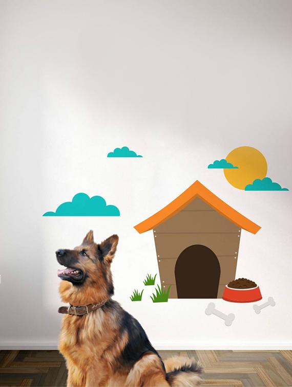 Rawpockets Wall Decals ' Dog House ' Wall stickers (PVC Vinyl) Multicolour - 15733819 - Zoom Image - 1