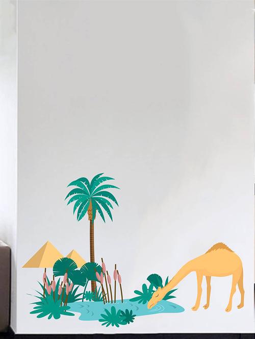rawpockets wall decals ' desert story and camel ' wall stickers (pvc vinyl) multicolour - 15733820 - Very Small Image - 1