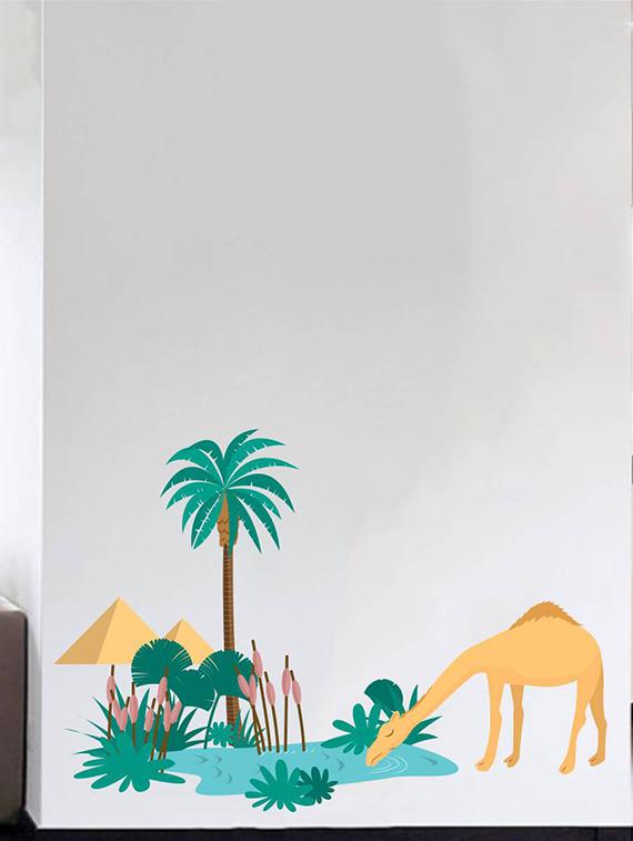 Rawpockets Wall Decals ' Desert Story and Camel ' Wall stickers (PVC Vinyl) Multicolour - 15733820 - Zoom Image - 1