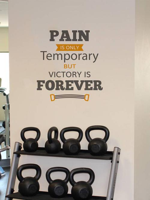 Rawpockets Wall Decals ' Pain is Temporary Quote ' Wall stickers (PVC Vinyl) Multicolour - 15733825 - Standard Image - 1