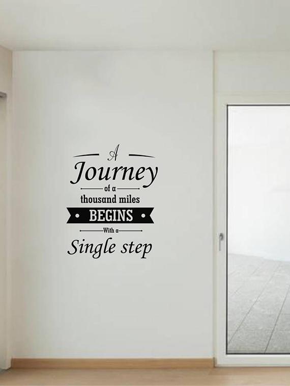 Rawpockets Wall Decals ' Quote on Journey ' Wall stickers (PVC Vinyl) Multicolour - 15733827 - Zoom Image - 1