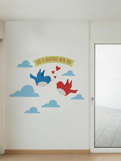 Rawpockets Wall Decals ' Life is Beautiful With You Quote ' Wall stickers (PVC Vinyl) Multicolour - 15733828 - Standard Image - 1