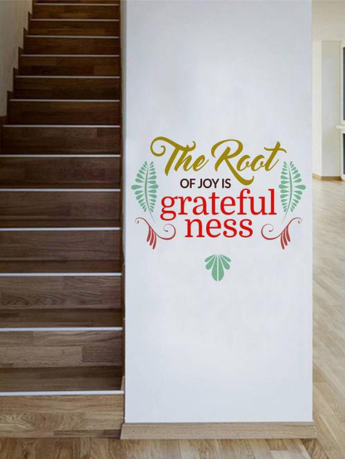 Rawpockets Wall Decals ' Living Room : The Root Of Joy Is Greatefulness - Quote ' Wall stickers (PVC Vinyl) Multicolour - 15733831 - Standard Image - 1