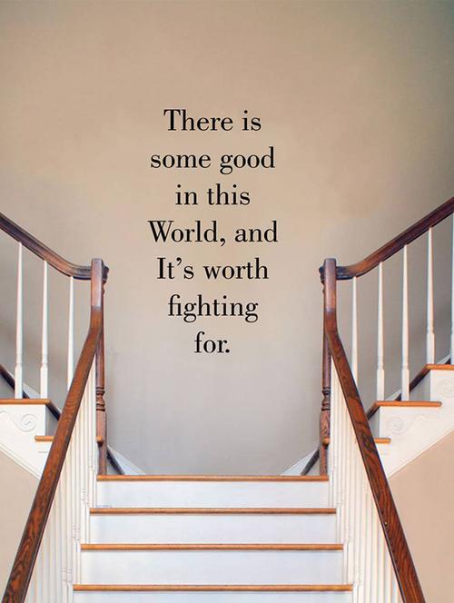 Rawpockets Wall Decals ' Worth Fighting For Quote ' Wall stickers (PVC Vinyl) Multicolour - 15733833 - Standard Image - 1