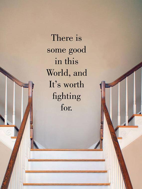 Rawpockets Wall Decals ' Worth Fighting For Quote ' Wall stickers (PVC Vinyl) Multicolour - 15733833 - Zoom Image - 1
