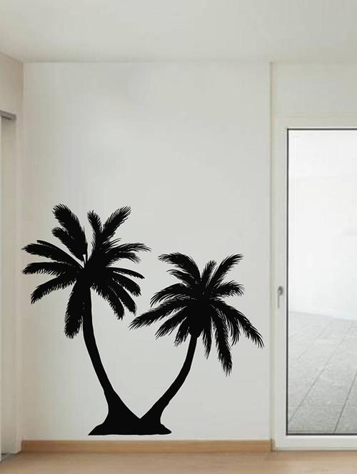 Rawpockets Wall Decals ' Twin Coconut Tree Black ' Wall stickers (PVC Vinyl) Multicolour - 15733835 - Standard Image - 1