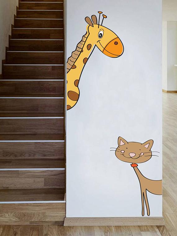 Rawpockets Wall Decals ' Living Room : Animals Decorative ' Wall stickers (PVC Vinyl) Multicolour - 15733838 - Zoom Image - 1