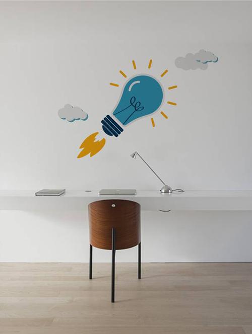 Rawpockets Wall Decals ' Office Wall Stickers : Start Up Innovative Idea ' Wall stickers (PVC Vinyl) Multicolour - 15733847 - Standard Image - 1