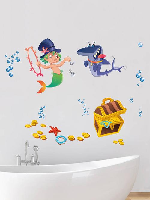 Rawpockets Wall Decals ' Kids Room : Mermaid Treasure Hunt ' Wall stickers (PVC Vinyl) Multicolour - 15733853 - Standard Image - 1