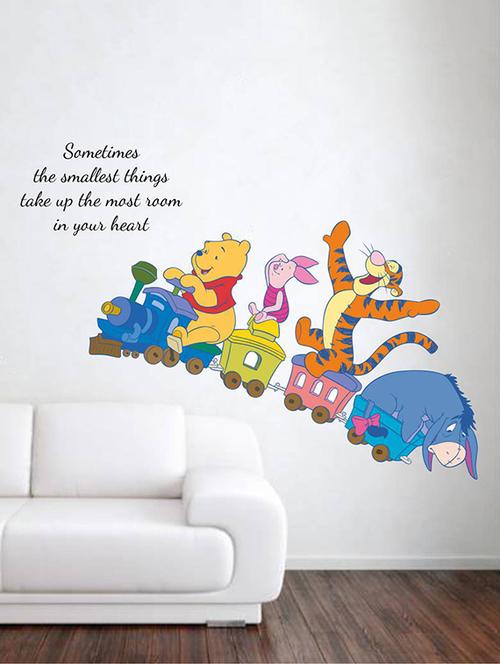 Rawpockets Wall Decals ' Kids Room : Animals on Baby Train and Quote ' Wall stickers (PVC Vinyl) Multicolour - 15733859 - Standard Image - 1