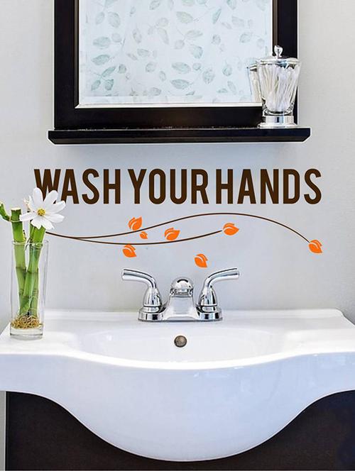 Rawpockets Wall Decals ' Wash Your Hands ' Wall stickers (PVC Vinyl) Multicolour - 15733860 - Standard Image - 1