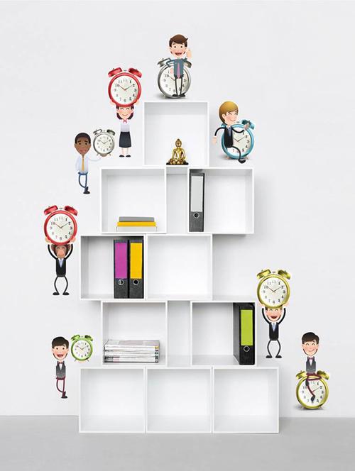 Rawpockets Wall Decals ' Living Room : Time circle ' Wall stickers (PVC Vinyl) Multicolour - 15733861 - Standard Image - 1