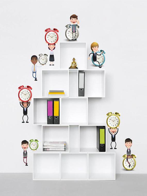 Rawpockets Wall Decals ' Living Room : Time circle ' Wall stickers (PVC Vinyl) Multicolour - 15733861 - Zoom Image - 1
