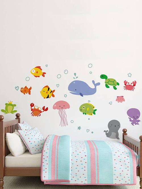 Rawpockets Wall Decals ' Kids Room : Under Water Aquarium ' Wall stickers (PVC Vinyl) Multicolour - 15733862 - Standard Image - 1