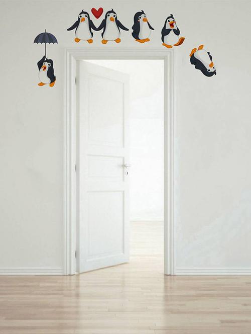 Rawpockets Wall Decals ' Living Room : Funny Penguins ' Wall stickers (PVC Vinyl) Multicolour - 15733863 - Standard Image - 1
