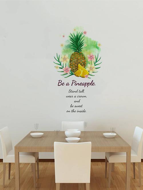 Rawpockets Wall Decals ' Be a Pineapple ' Quote ' Wall stickers (PVC Vinyl) Multicolour - 15733865 - Standard Image - 1