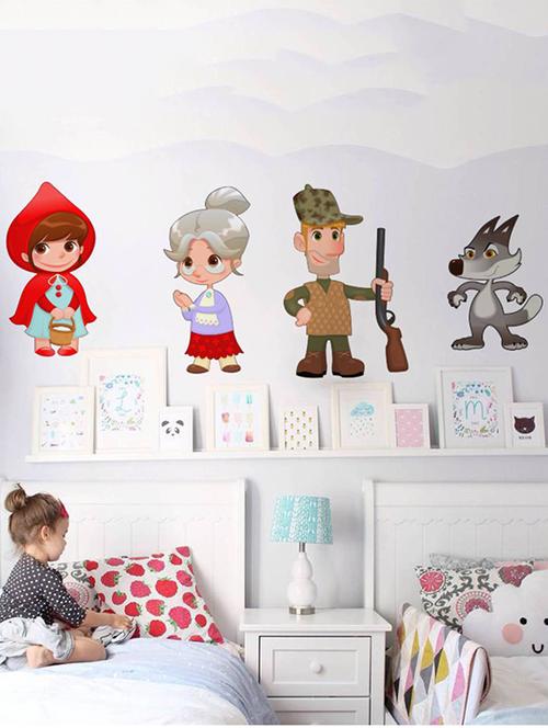 Rawpockets Wall Decals ' Little Red Riding Hood Story ' Wall stickers (PVC Vinyl) Multicolour - 15733871 - Standard Image - 1