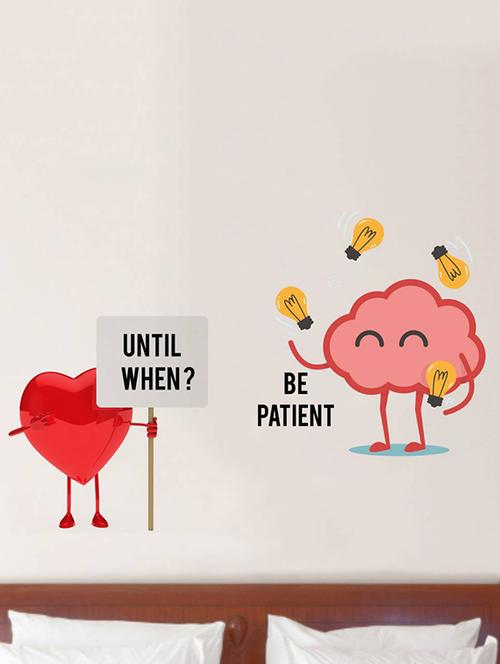 Rawpockets Wall Decals ' Heart and Brain Fight ' Wall stickers (PVC Vinyl) Multicolour - 15733873 - Standard Image - 1