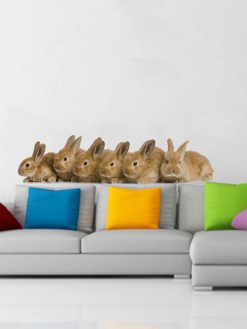 Rawpockets Wall Decals ' Rabbit Animals ' Wall stickers (PVC Vinyl) Multicolour - 15733877 - Standard Image - 1