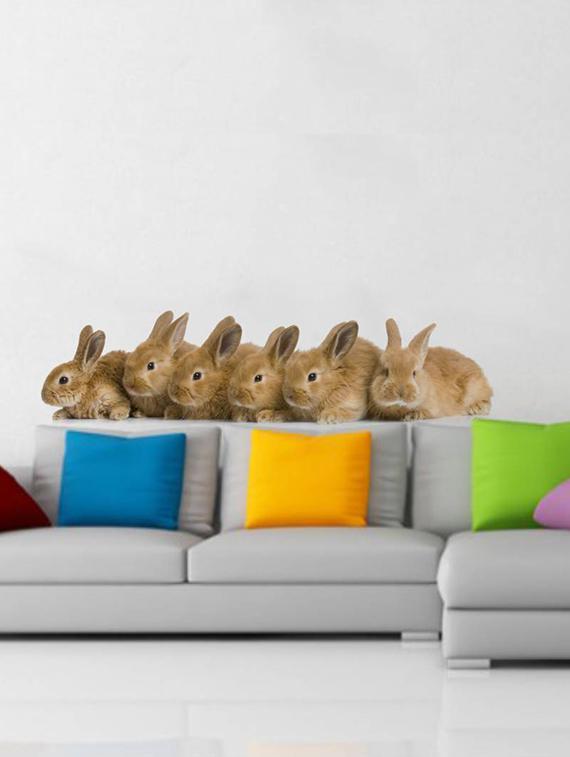 Rawpockets Wall Decals ' Rabbit Animals ' Wall stickers (PVC Vinyl) Multicolour - 15733877 - Zoom Image - 1