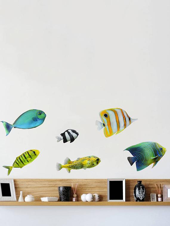 Rawpockets Wall Decals ' Colorful Fish ' Wall stickers (PVC Vinyl) Multicolour - 15733885 - Zoom Image - 1