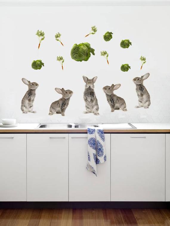 Rawpockets Wall Decals ' Living Room Rabbit Dream ' Wall stickers (PVC Vinyl) Multicolour - 15733894 - Zoom Image - 1