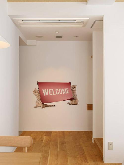 Rawpockets Wall Decals ' Welcome by Cats ' Wall stickers (PVC Vinyl) Multicolour - 15733899 - Standard Image - 1