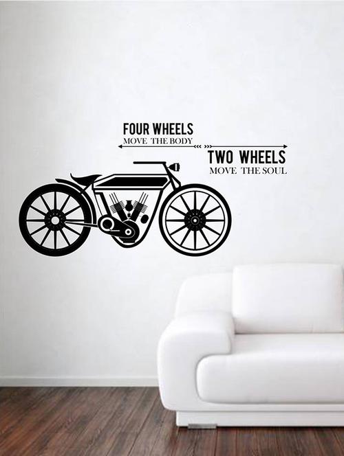Rawpockets Wall Decals ' Four Wheels Two Wheels ' Wall stickers (PVC Vinyl) Multicolour - 15733916 - Standard Image - 1