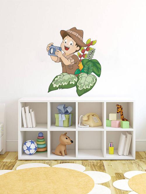 Rawpockets Wall Decals ' Cute Boy with Camera ' Wall stickers (PVC Vinyl) Multicolour - 15733920 - Standard Image - 1