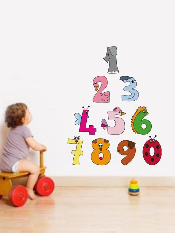 Rawpockets Wall Decals ' Numerical Numbers for Kids Education ' Wall stickers (PVC Vinyl) Multicolour - 15733922 - Zoom Image - 1