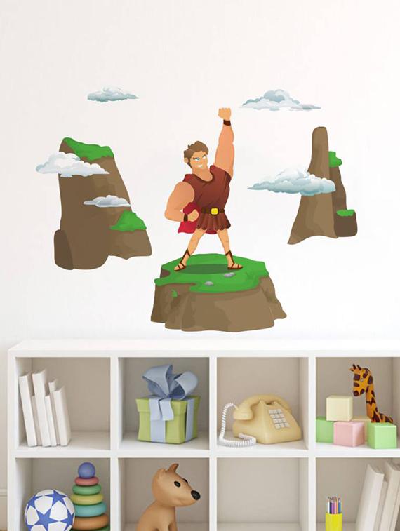 Rawpockets Wall Decals ' Super Power Man ' Wall stickers (PVC Vinyl) Multicolour - 15733924 - Zoom Image - 1