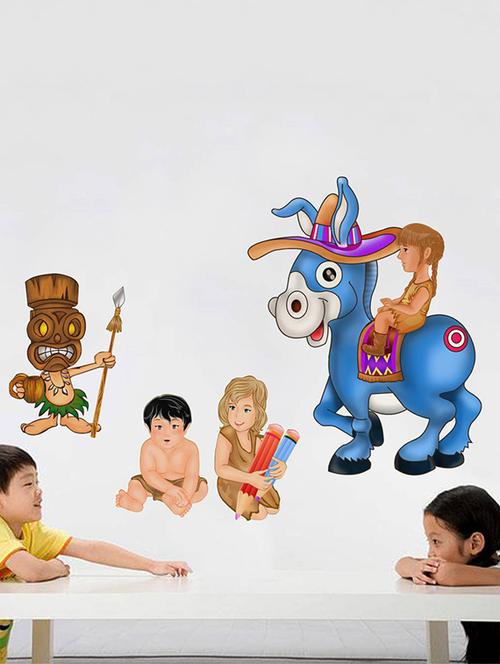 Rawpockets Wall Decals ' Tribal Families ' Wall stickers (PVC Vinyl) Multicolour - 15733926 - Standard Image - 1