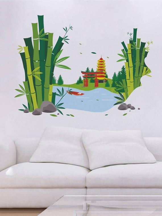 Rawpockets Wall Decals ' Beautiful Natural Scene ' Wall stickers (PVC Vinyl) Multicolour - 15733937 - Zoom Image - 1