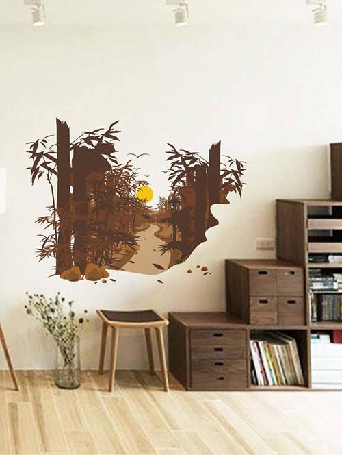 Rawpockets Wall Decals ' Beautiful Sunset Natural Scene ' Wall stickers (PVC Vinyl) Multicolour - 15733938 - Standard Image - 1