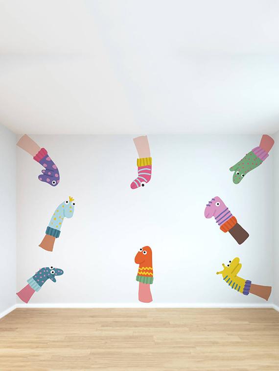 Rawpockets Wall Decals ' Funny Characters - Living Room ' Wall stickers (PVC Vinyl) Multicolour - 15733948 - Zoom Image - 1
