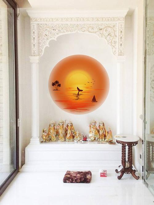 rawpockets wall decals ' nature beautiful shore sunset ' wall stickers (pvc vinyl) multicolour - 15733949 - Very Small Image - 1