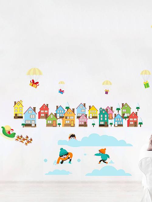 Rawpockets Wall Decals ' Winter Story - Kid's Room ' Wall stickers (PVC Vinyl) Multicolour - 15733951 - Standard Image - 1