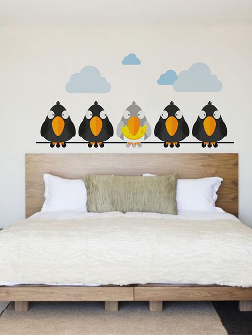 Rawpockets Wall Decals ' Bird Crow Story ' Wall stickers (PVC Vinyl) Multicolour - 15733959 - Standard Image - 1