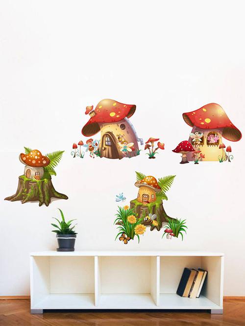 Rawpockets Wall Decals ' Mushroom Story - Kid's Room ' Wall stickers (PVC Vinyl) Multicolour - 15733970 - Standard Image - 1