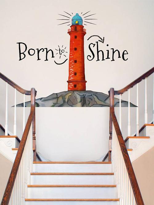 Rawpockets Wall Decals ' Born to Shine Quote ' Wall stickers (PVC Vinyl) Multicolour - 15733978 - Standard Image - 1