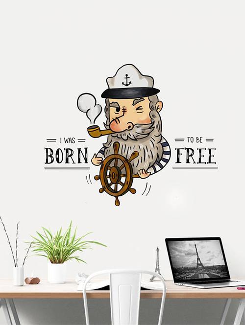 Rawpockets Wall Decals ' Born to be Free Quote ' Wall stickers (PVC Vinyl) Multicolour - 15733982 - Standard Image - 1