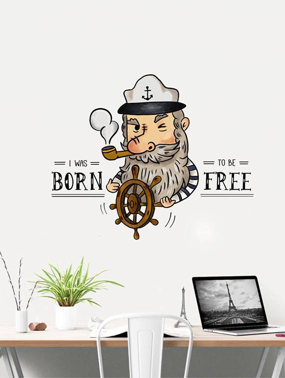 Rawpockets Wall Decals ' Born to be Free Quote ' Wall stickers (PVC Vinyl) Multicolour - 15733982 - Zoom Image - 1