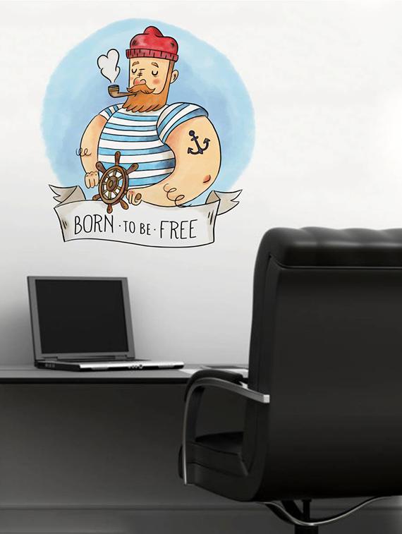 Rawpockets Wall Decals ' Born to be Free Cartoon ' Wall stickers (PVC Vinyl) Multicolour - 15733986 - Zoom Image - 1