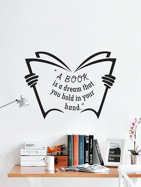 Rawpockets Wall Decals ' " Book is a Dream " Quote ' Wall stickers (PVC Vinyl) Multicolour - 15733989 - Zoom Image - 1