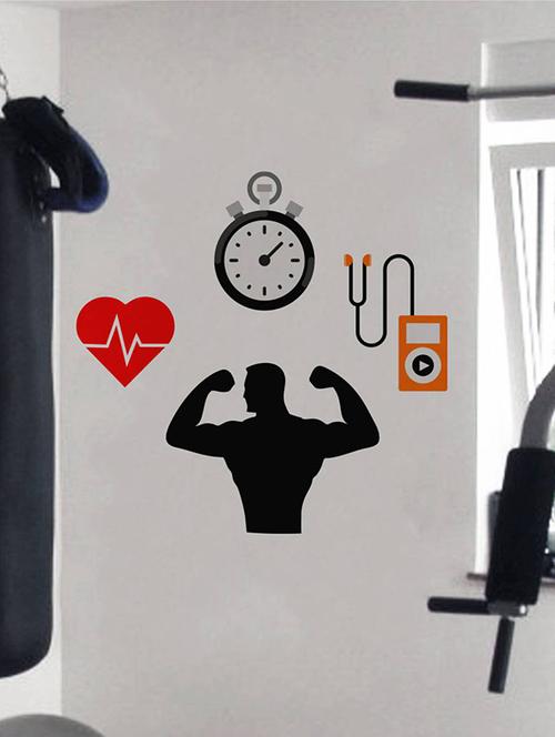 Rawpockets Wall Decals ' Gym Motive ' Wall stickers (PVC Vinyl) Multicolour - 15733995 - Standard Image - 1